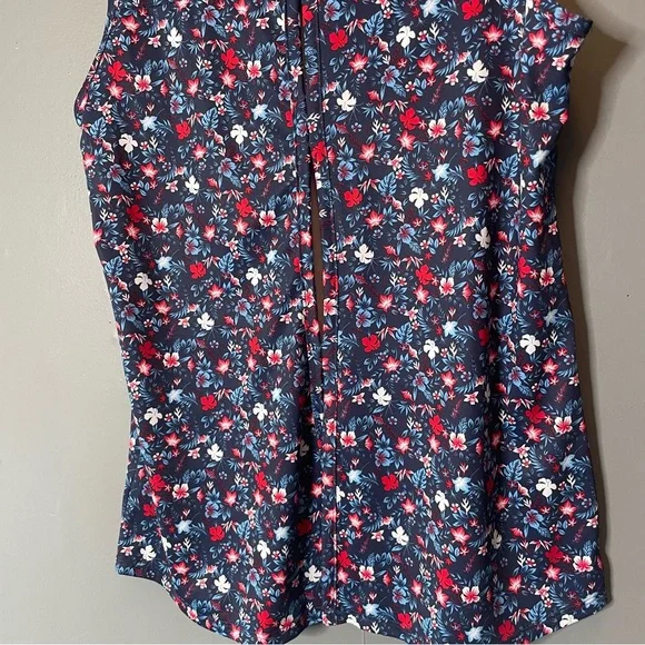 Columbia keyhole back Floral Sleeveless Tank Top - Blue and Red size small - Picture 8 of 12